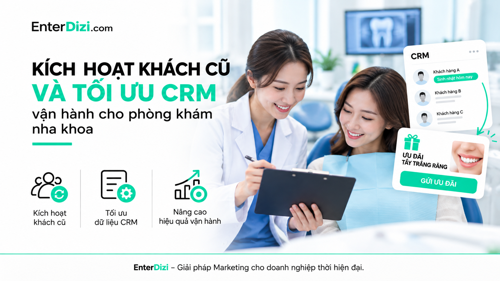 Kích hoạt khách cũ và tối ưu CRM nha khoa | EnterDizi
