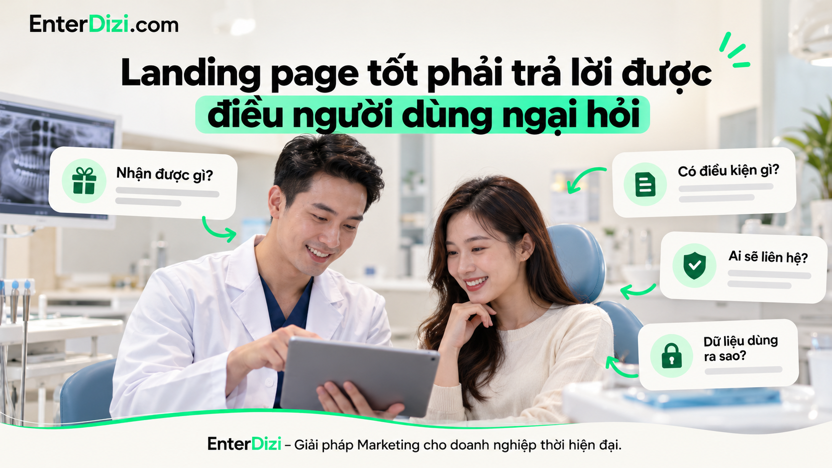 Landing page tốt phải trả lời được điều người dùng ngại hỏi