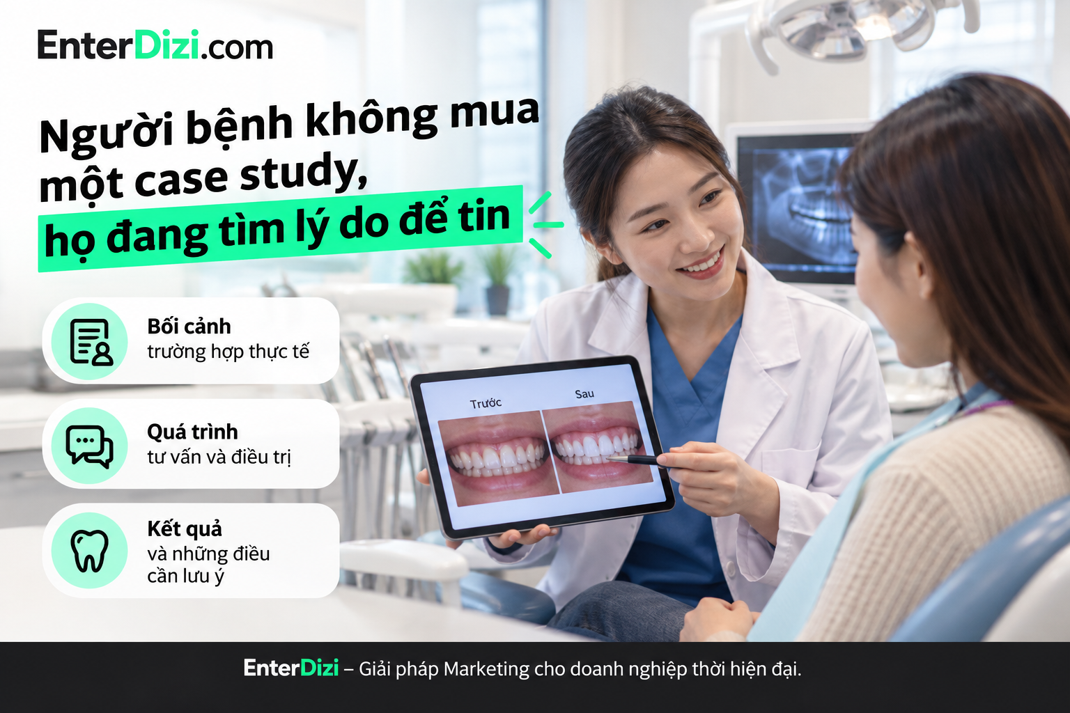 Người bệnh không mua một case study, họ đang tìm lý do để tin