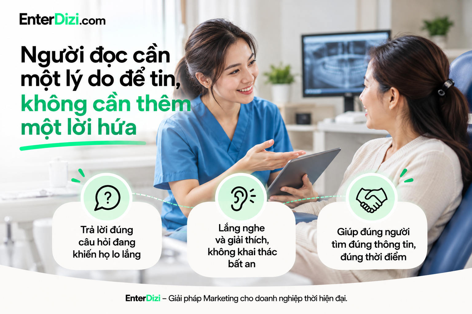 Người đọc cần một lý do để tin, không cần thêm một lời hứa