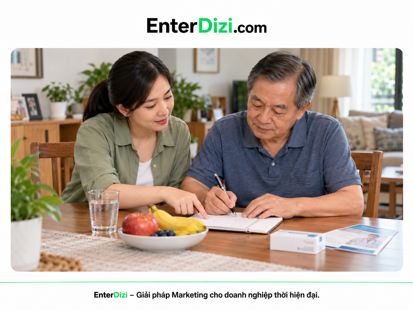 Ghi chép dinh dưỡng và tập luyện bổ trợ điều trị cùng người thân