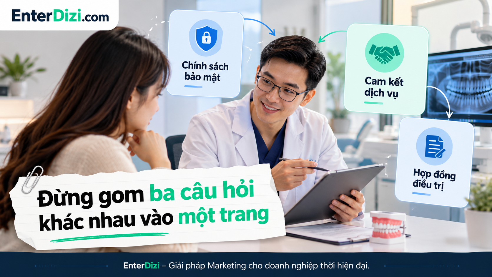 Phân biệt chính sách bảo mật, cam kết dịch vụ và hợp đồng điều trị trên website nha khoa giúp người bệnh hiểu rõ thông tin trước khi quyết định.