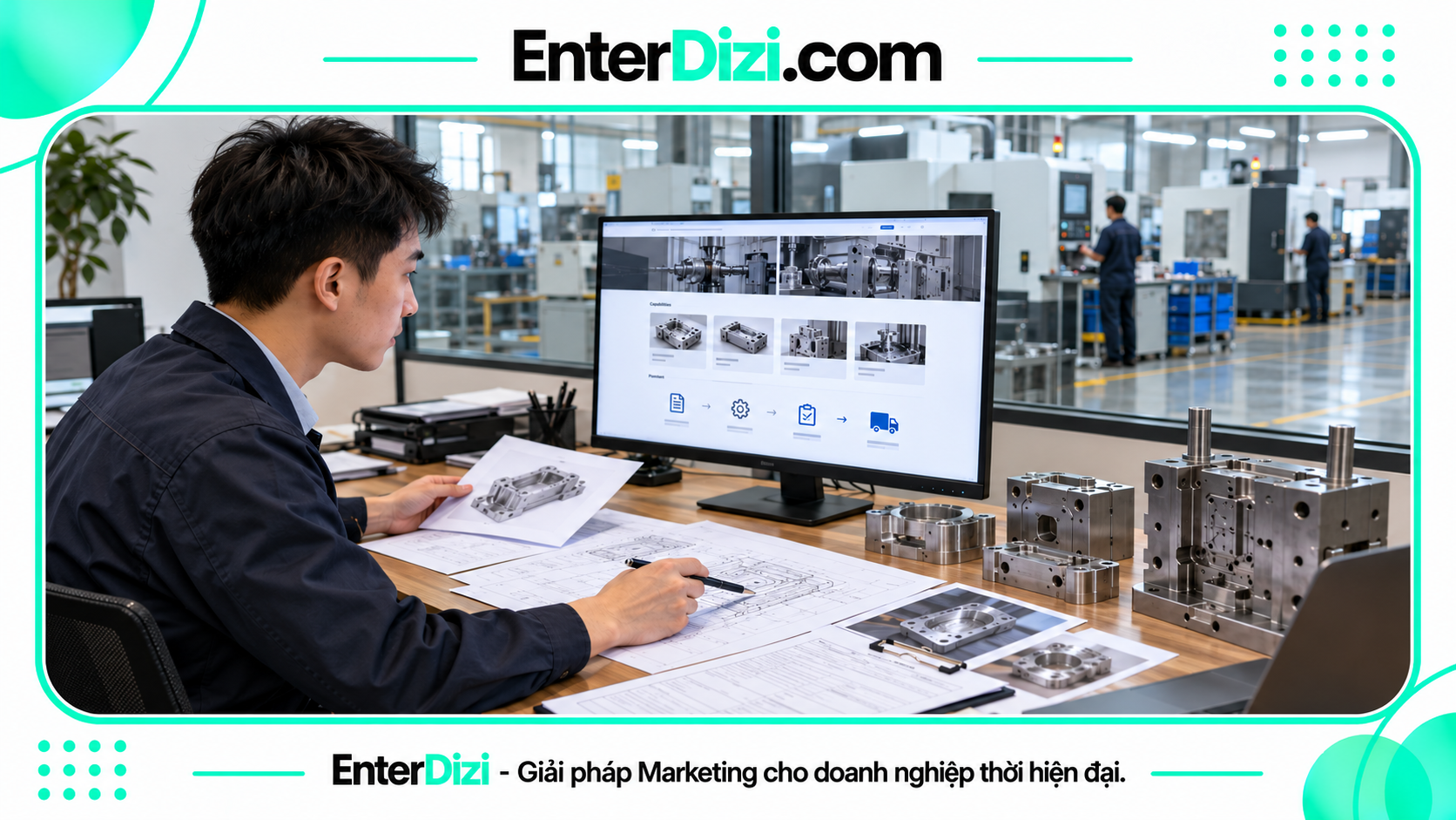 Kỹ sư phân tích website đối thủ cơ khí qua trang năng lực xưởng