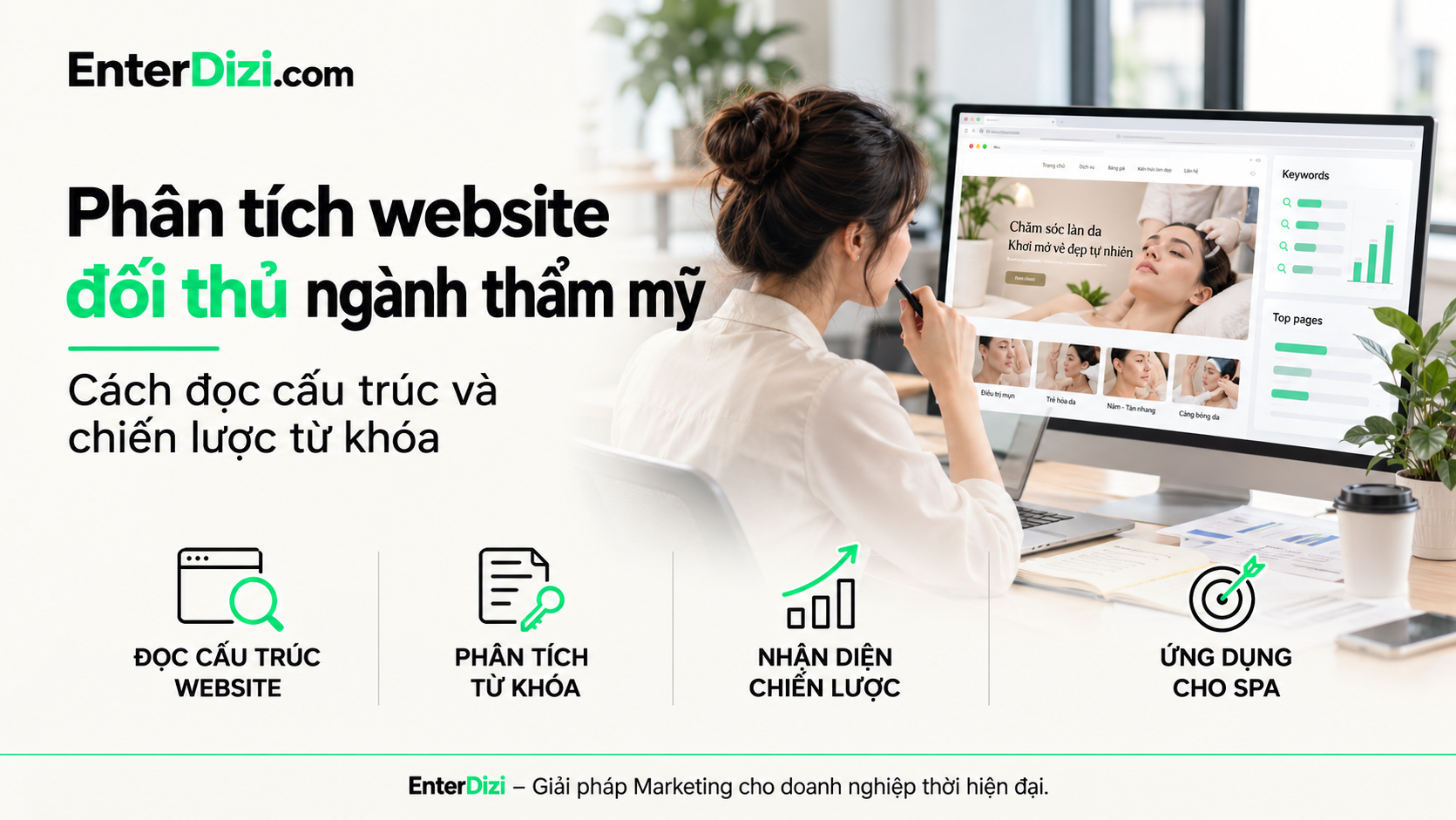 Phân tích website đối thủ ngành thẩm mỹ: Cách đọc cấu trúc và chiến lược từ khóa | EnterDizi