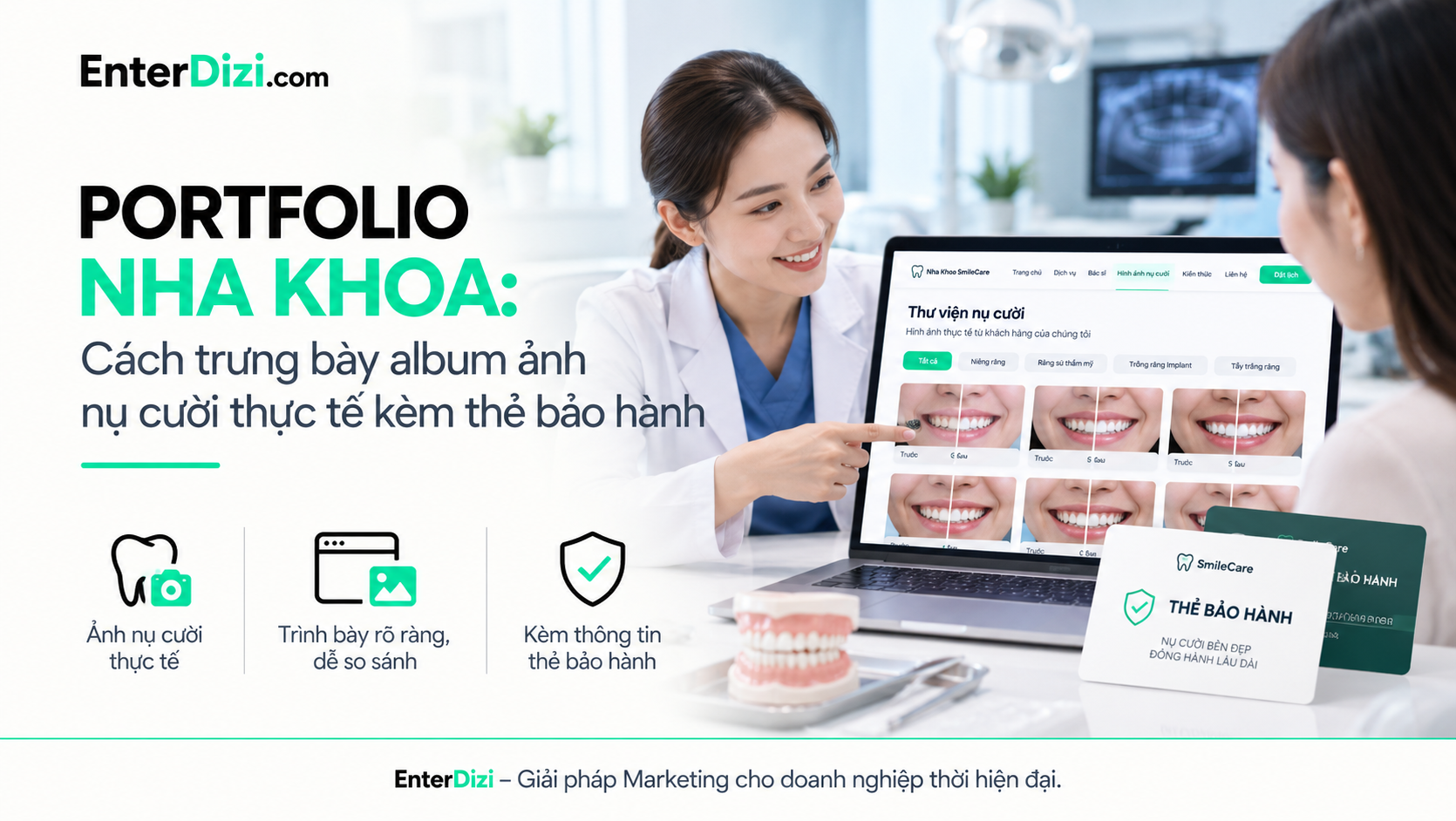 Portfolio nha khoa: Cách trưng bày album ảnh nụ cười kèm thẻ bảo hành | EnterDizi