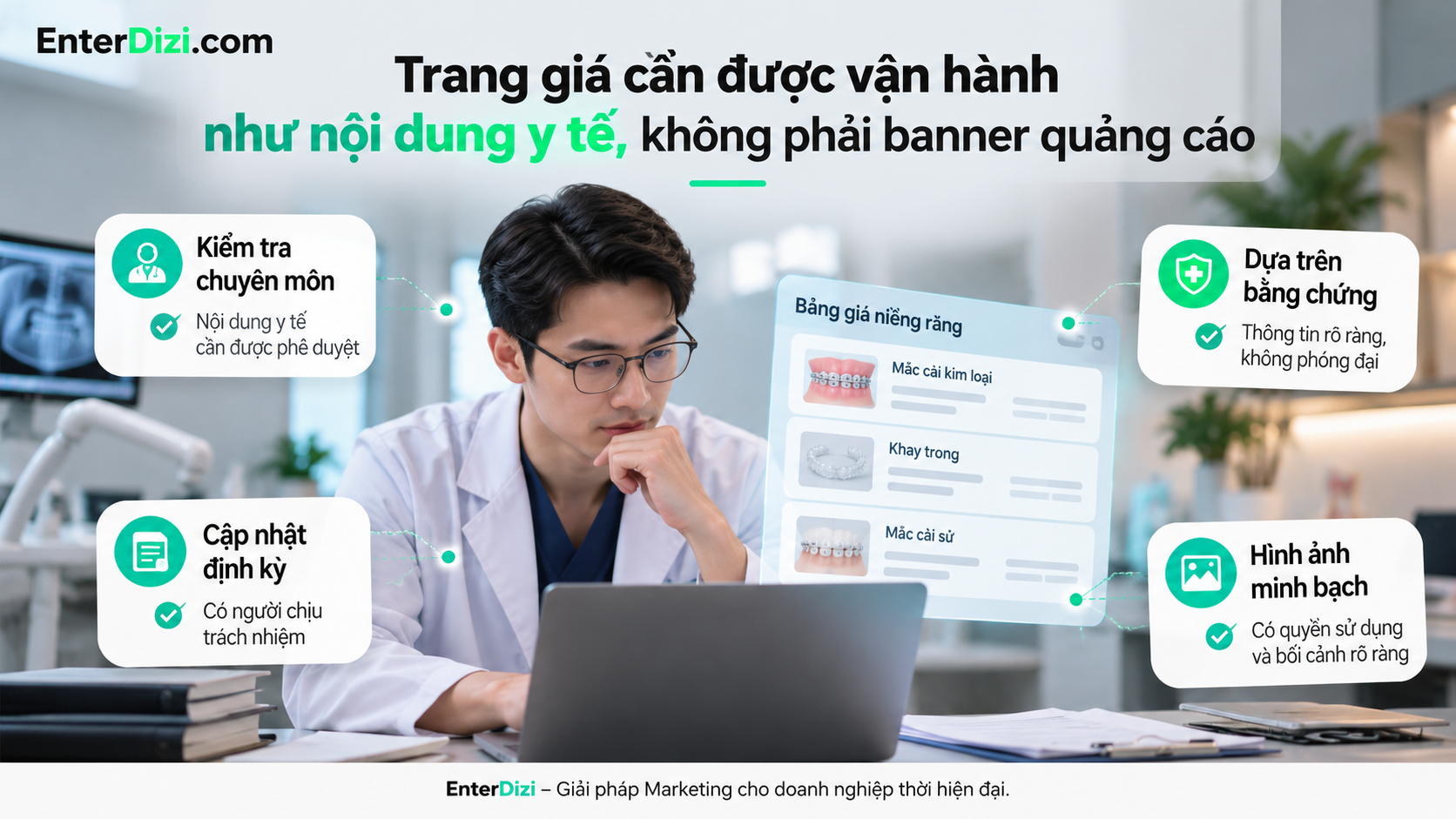 Trang giá niềng răng cần được kiểm tra chuyên môn, cập nhật định kỳ và sử dụng thông tin có căn cứ, bảo đảm tính minh bạch thay vì đưa ra những cam kết điều trị thiếu cơ sở.