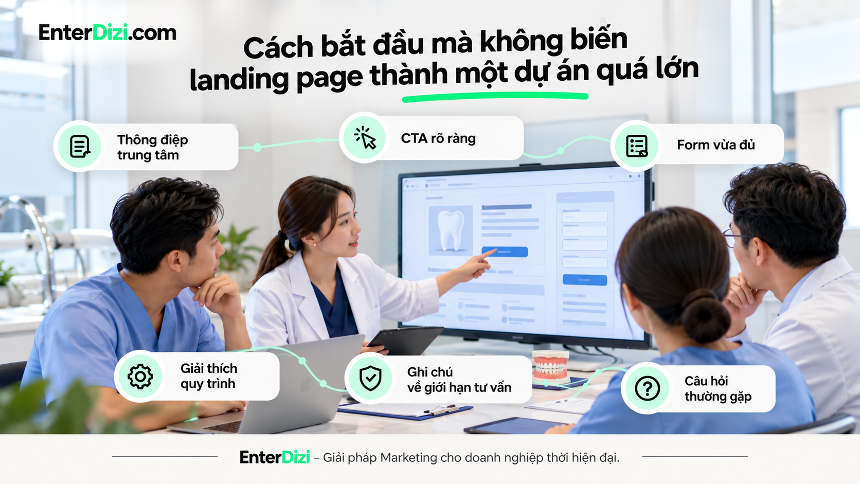 Cách bắt đầu mà không biến landing page thành một dự án quá lớn