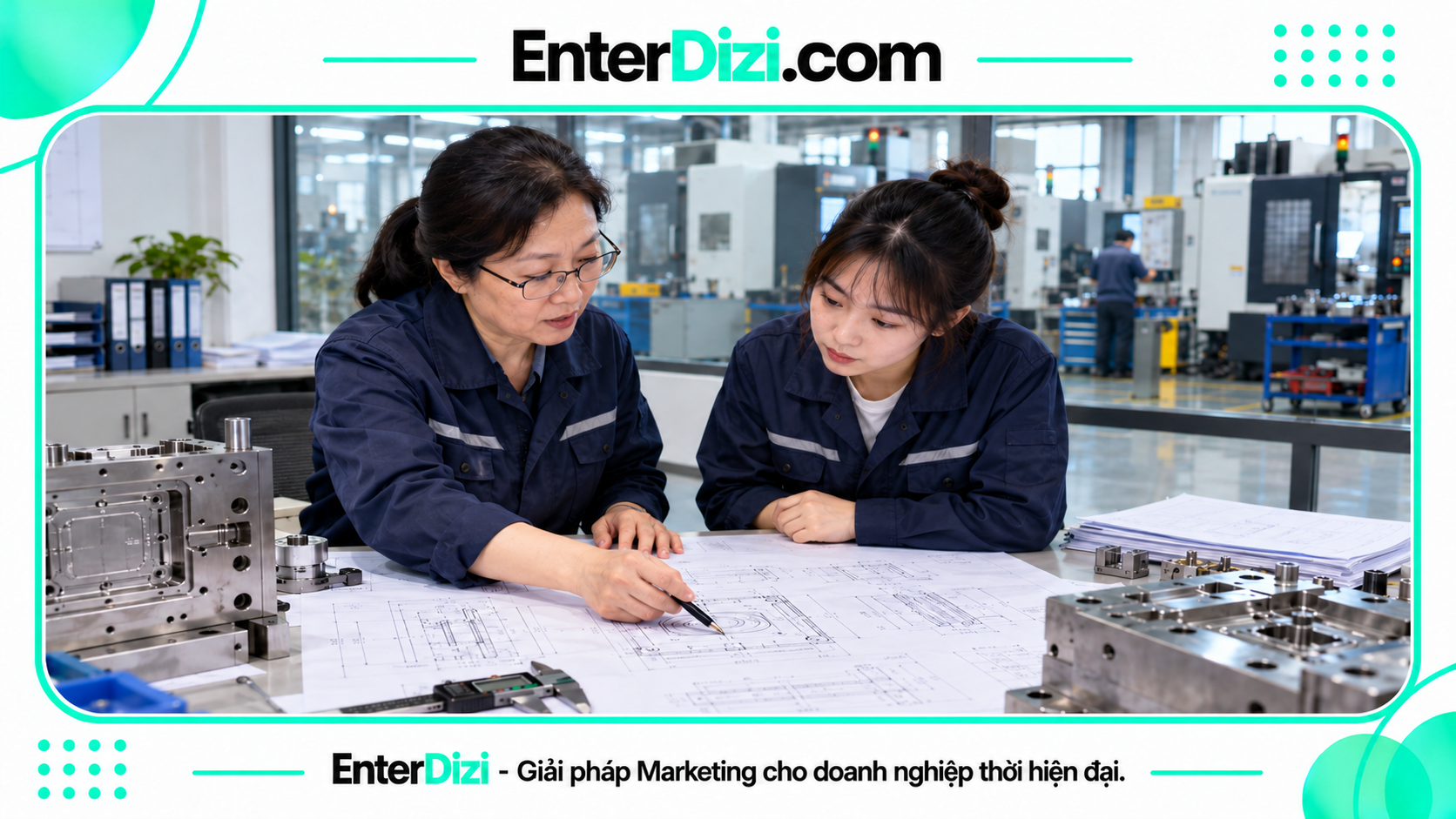 Search Intent ngành cơ khí khi kỹ sư cùng xem bản vẽ khuôn mẫu