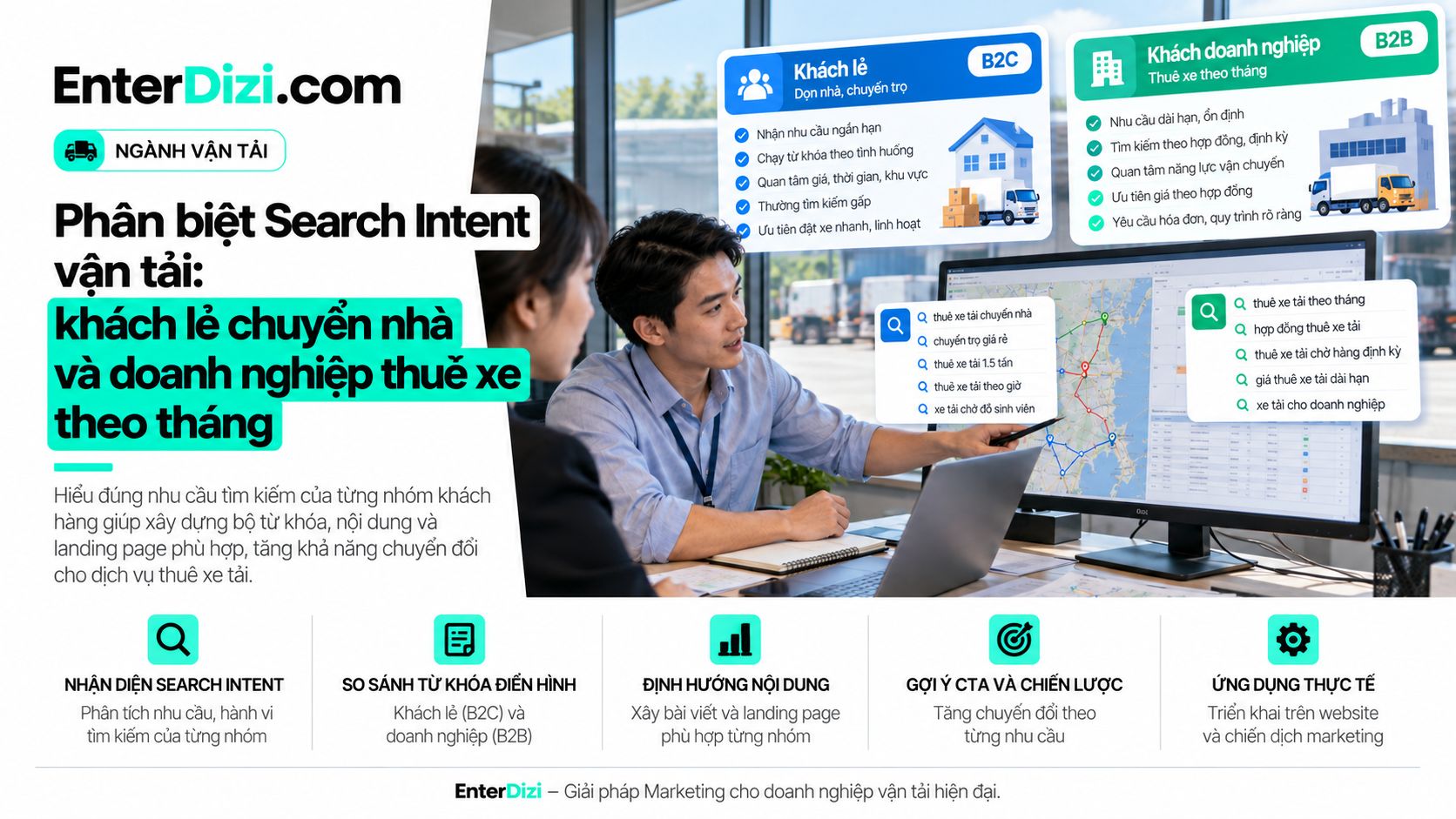 Phân biệt Search Intent vận tải cho khách chuyển trọ B2C và doanh nghiệp thuê xe B2B