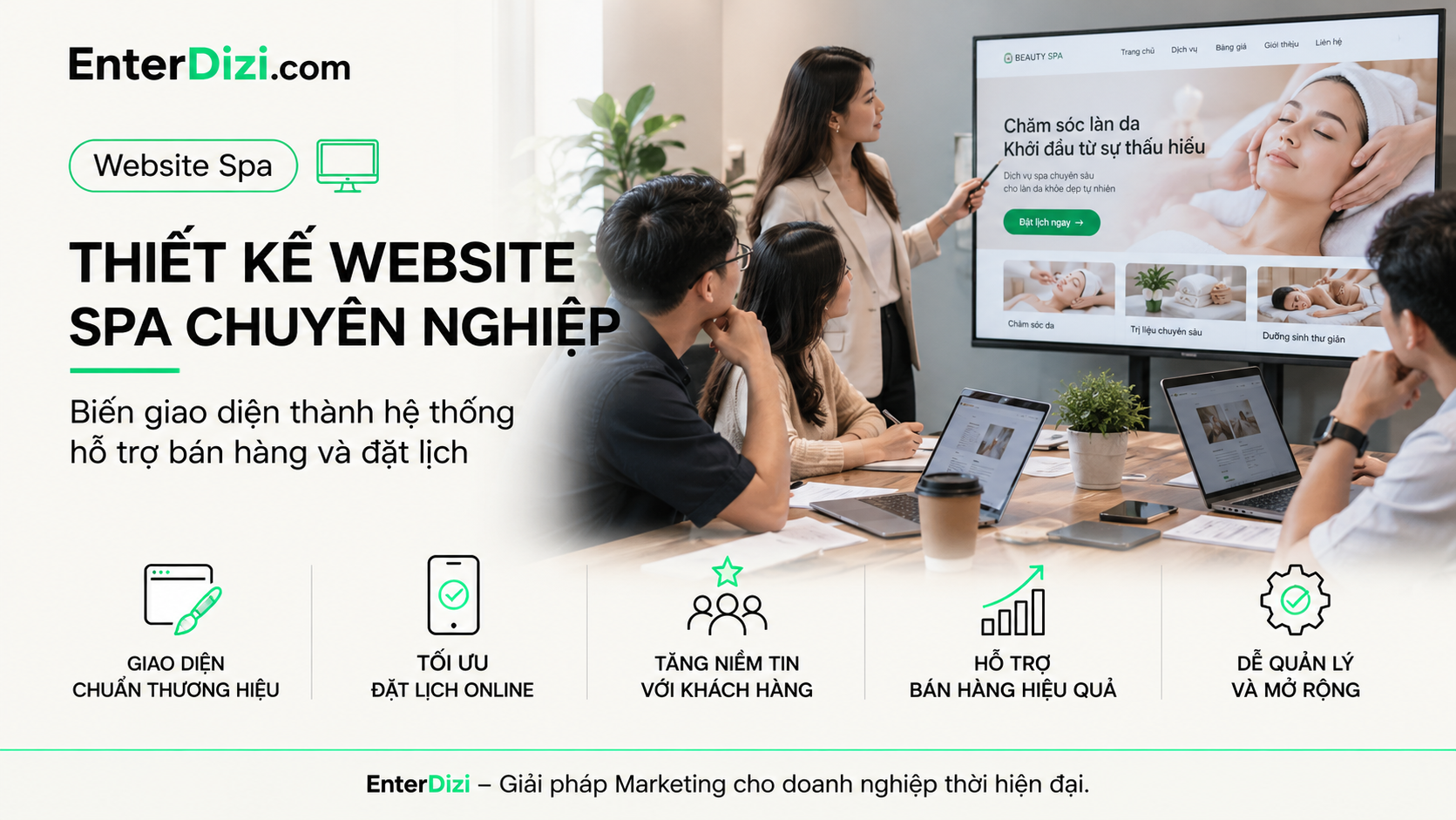 Thiết kế website spa chuyên nghiệp: Tăng niềm tin và đặt lịch | EnterDizi