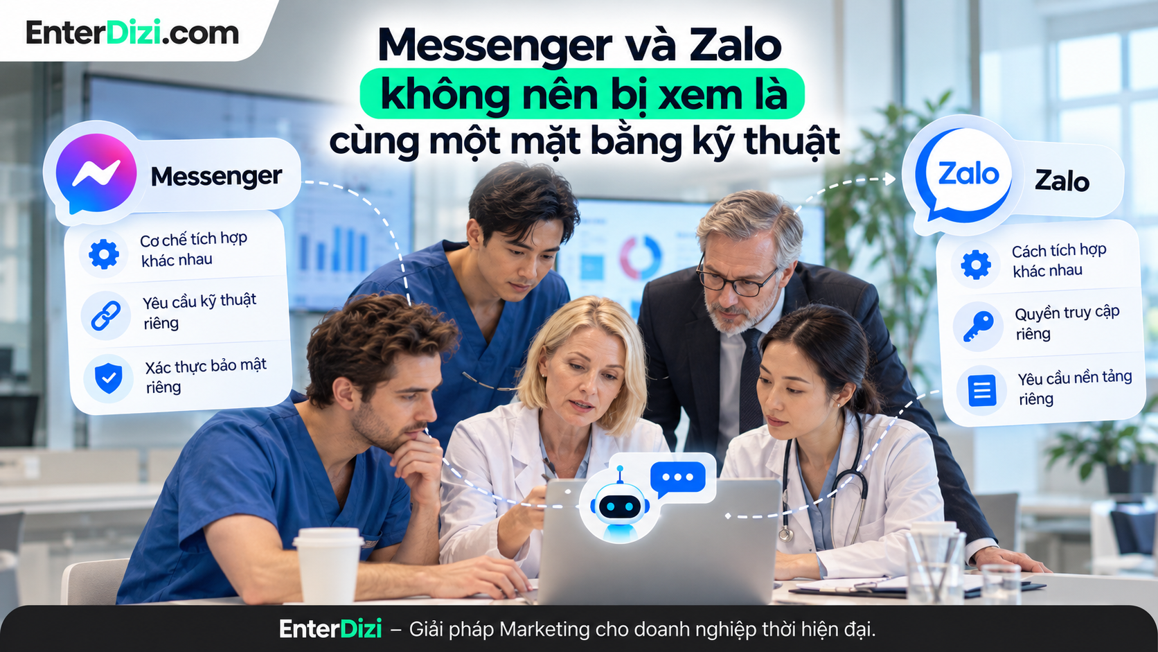 Triển khai chatbot nha khoa trên Messenger và Zalo cần phù hợp với cơ chế tích hợp, quyền truy cập và yêu cầu kỹ thuật riêng của từng nền tảng.