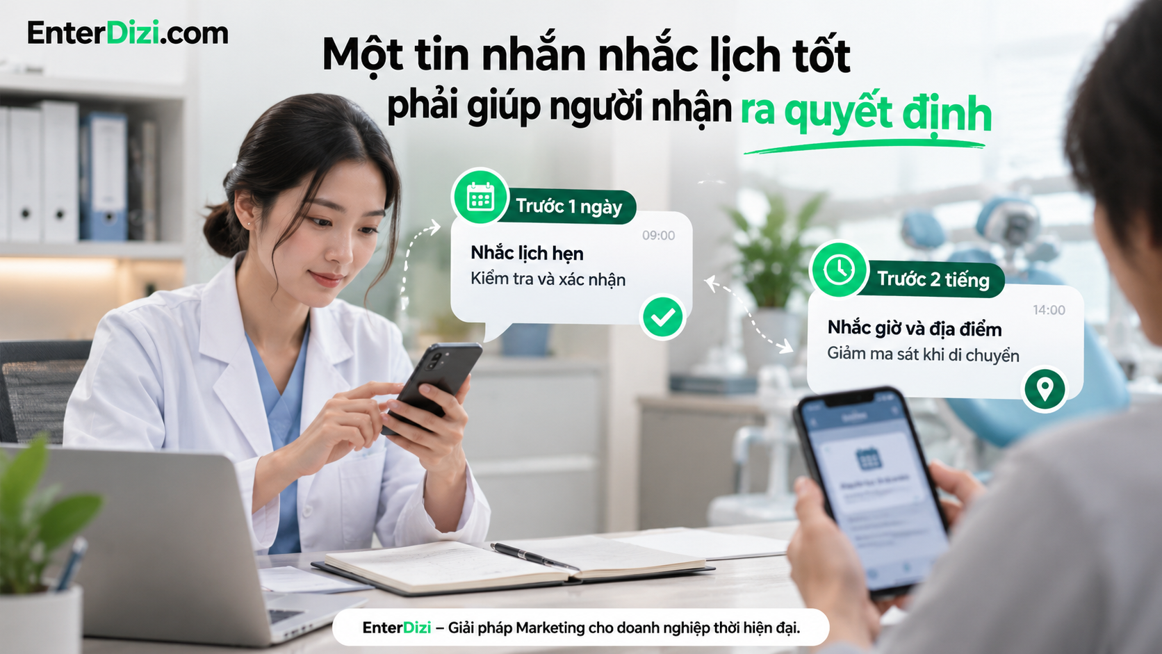 Một tin nhắn nhắc lịch tốt phải giúp người nhận ra quyết định