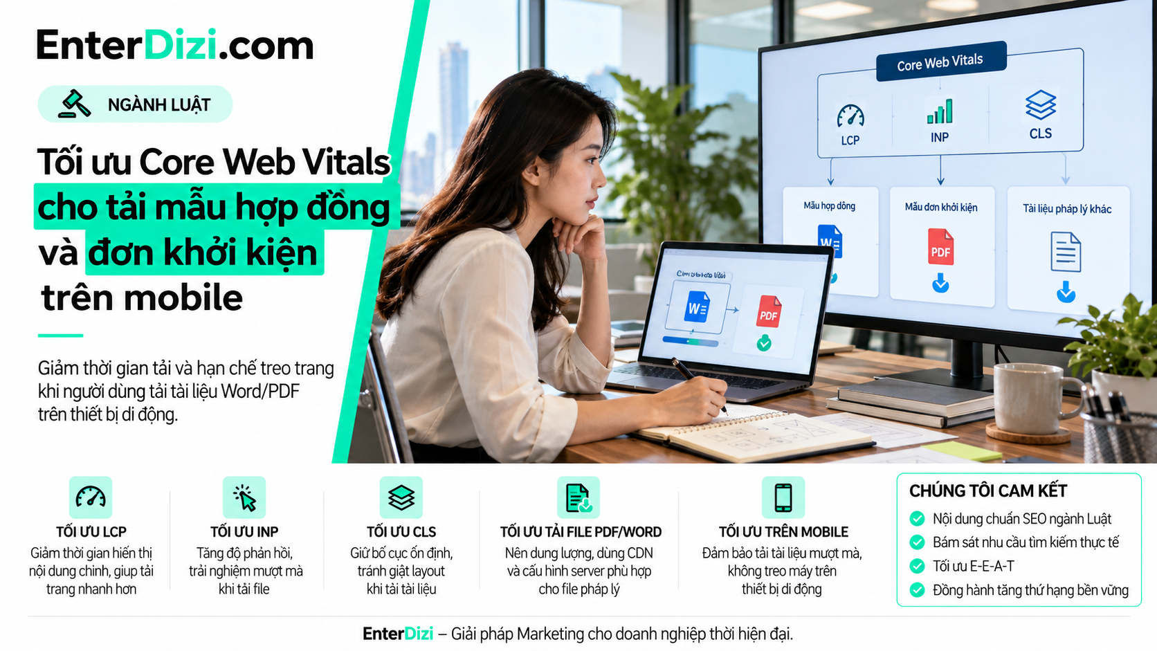 Tối ưu Core Web Vitals website ngành luật