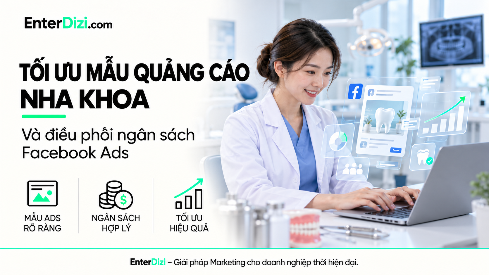 Tối ưu mẫu quảng cáo nha khoa và điều phối ngân sách | EnterDizi