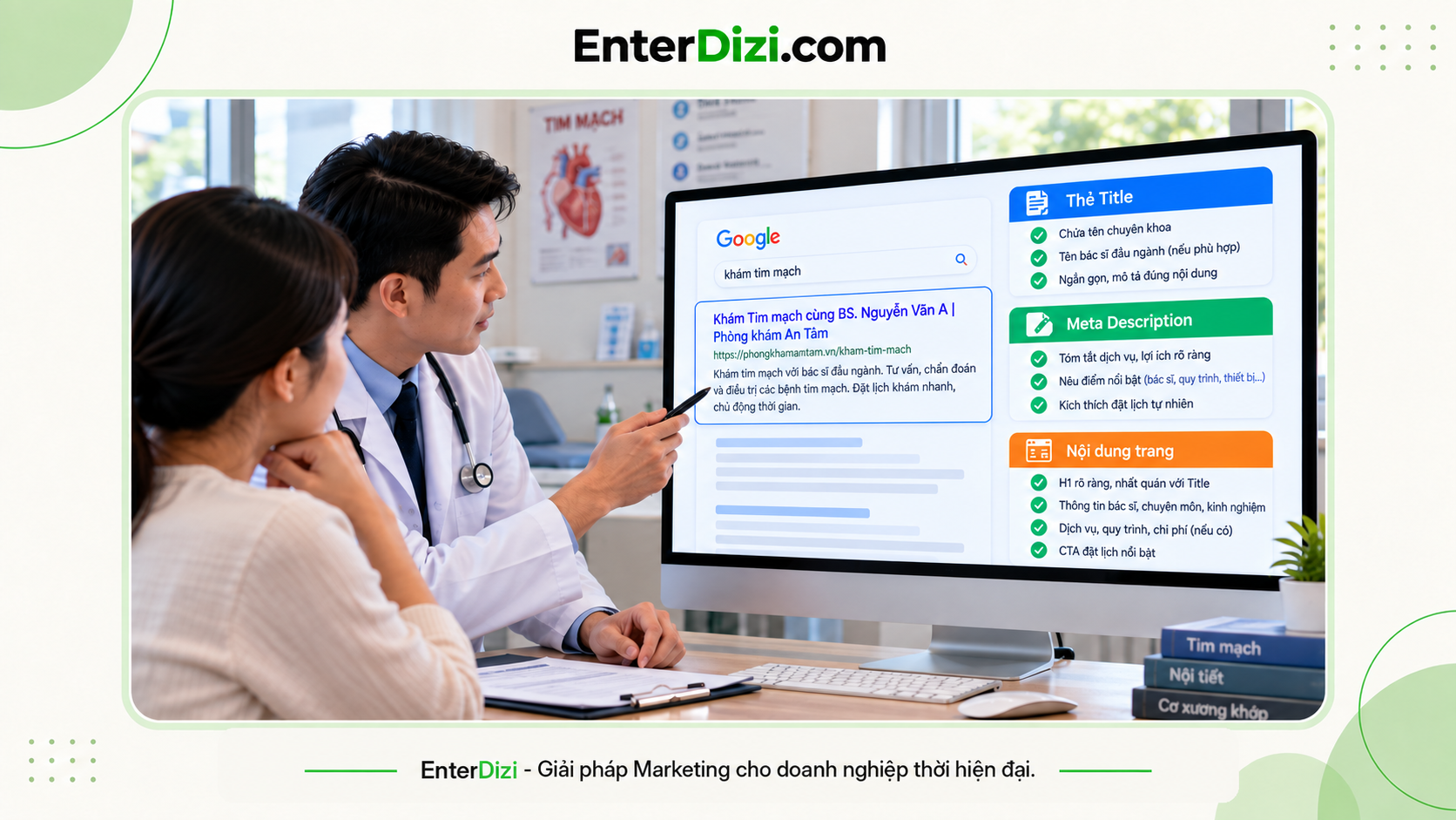 Tối ưu Onpage trang dịch vụ khám với Title, Meta Description và H1