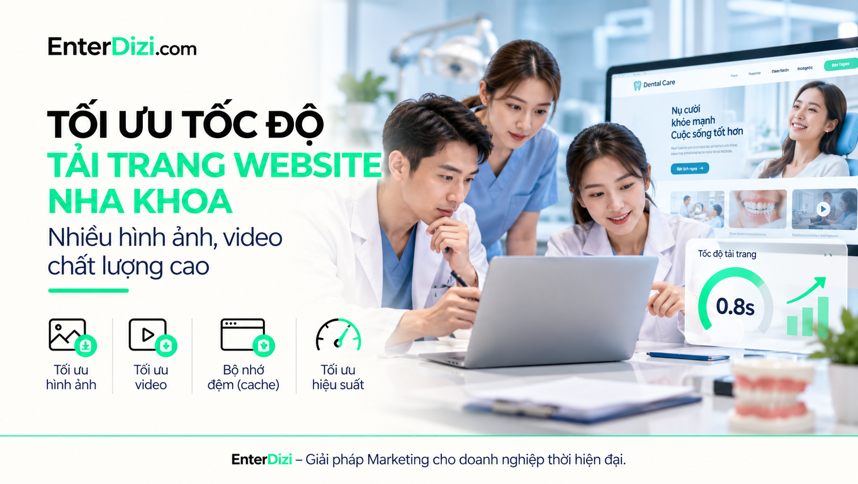 Tối ưu tốc độ tải trang website nha khoa nhiều hình ảnh, video | EnterDizi
