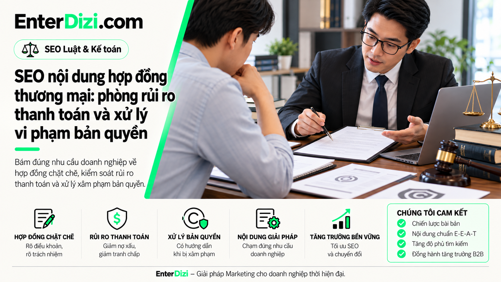Tối ưu bộ từ khóa giải pháp ngành luật về hợp đồng và bản quyền