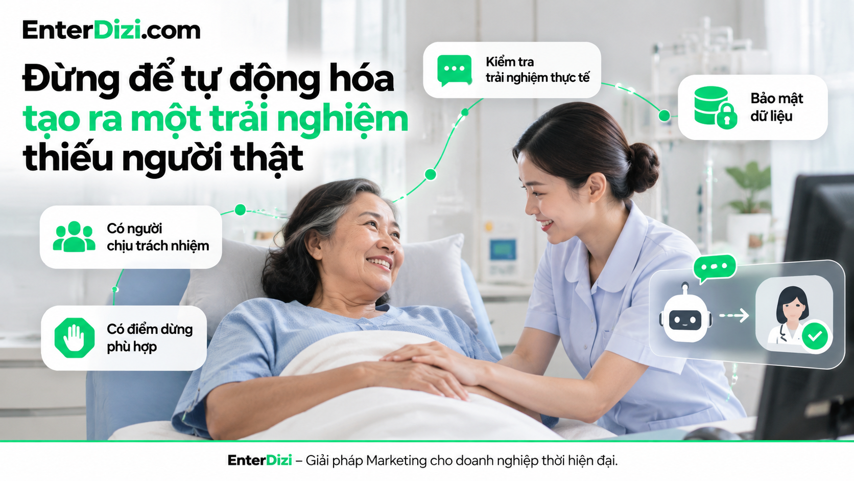 Tự động hóa giúp tối ưu quy trình, nhưng sự quan tâm của nhân viên vẫn là yếu tố quan trọng để nâng cao trải nghiệm khách hàng nha khoa.