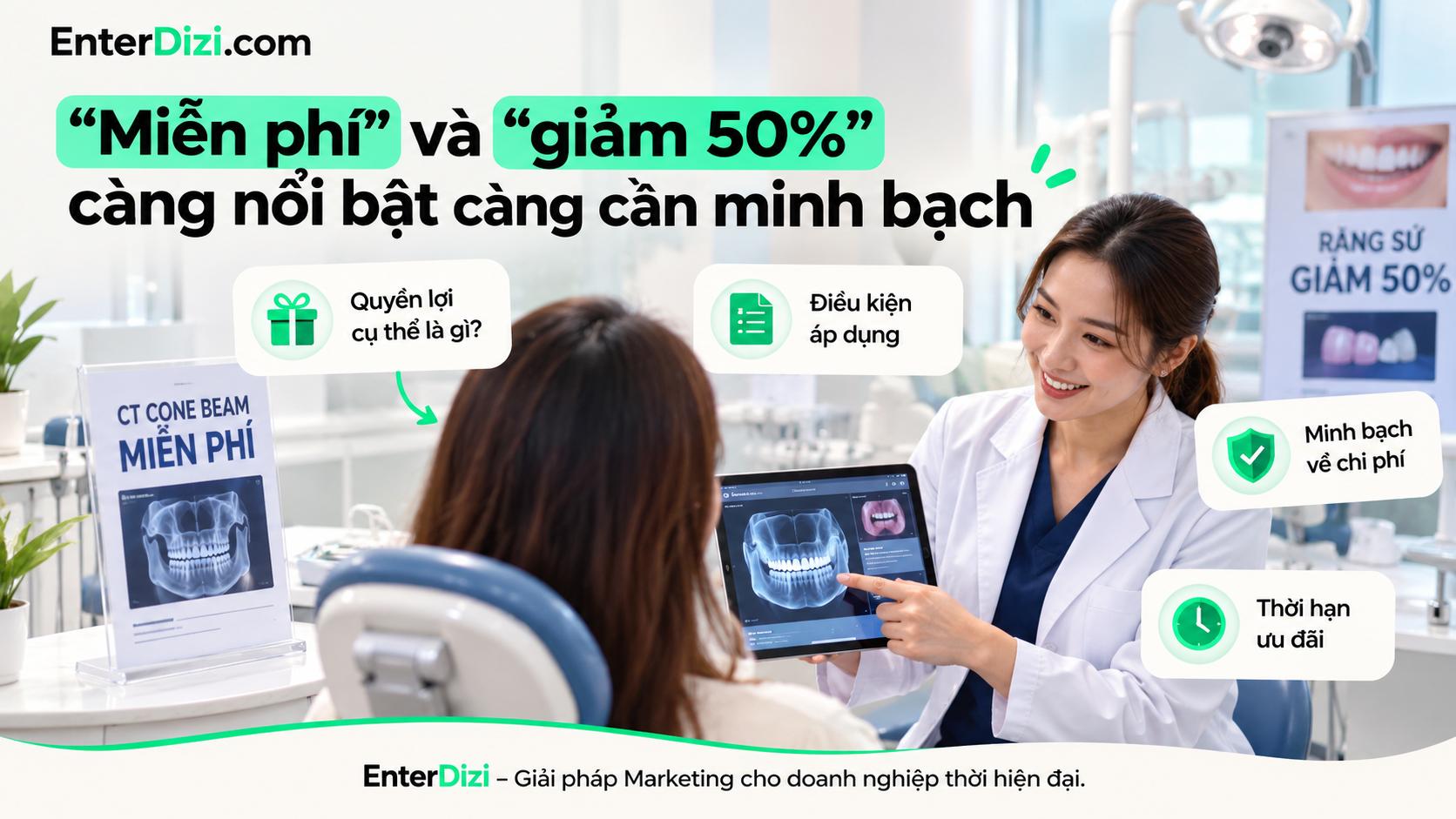 “Miễn phí” và “giảm 50%” càng nổi bật càng cần minh bạch