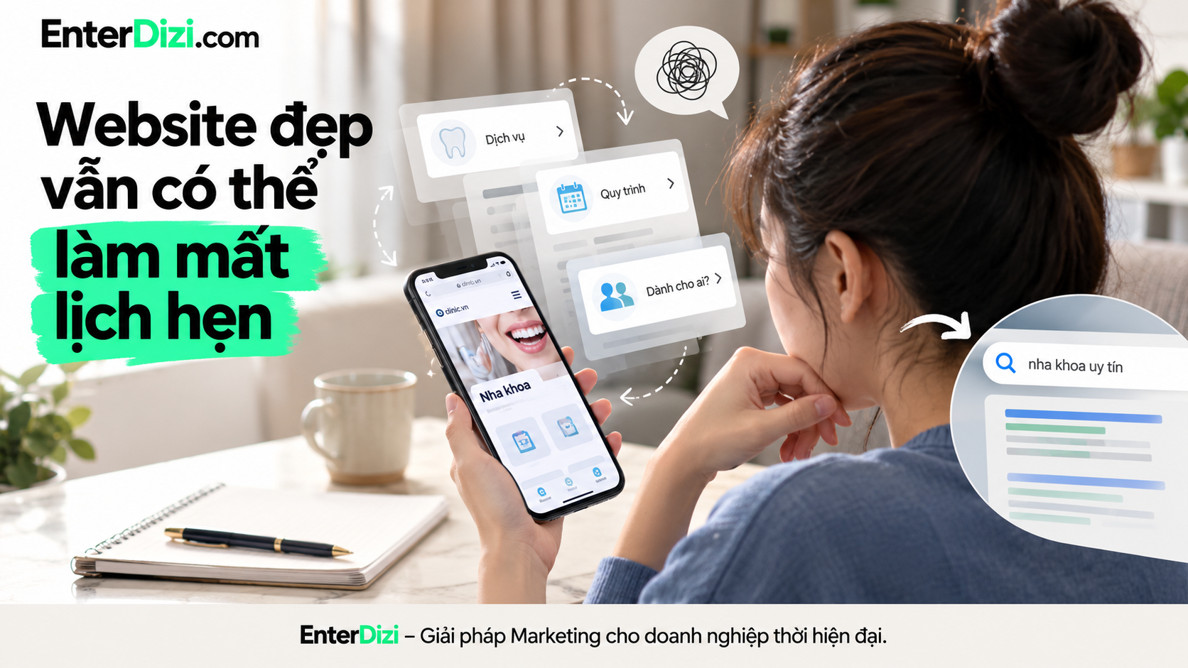 Website nha khoa đẹp vẫn có thể làm mất lịch hẹn nếu trải nghiệm người dùng thiếu rõ ràng và khó thao tác.
