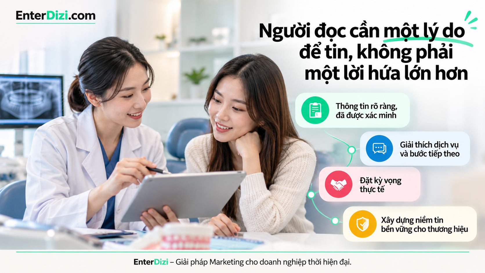 Người đọc cần một lý do để tin, không phải một lời hứa lớn hơn