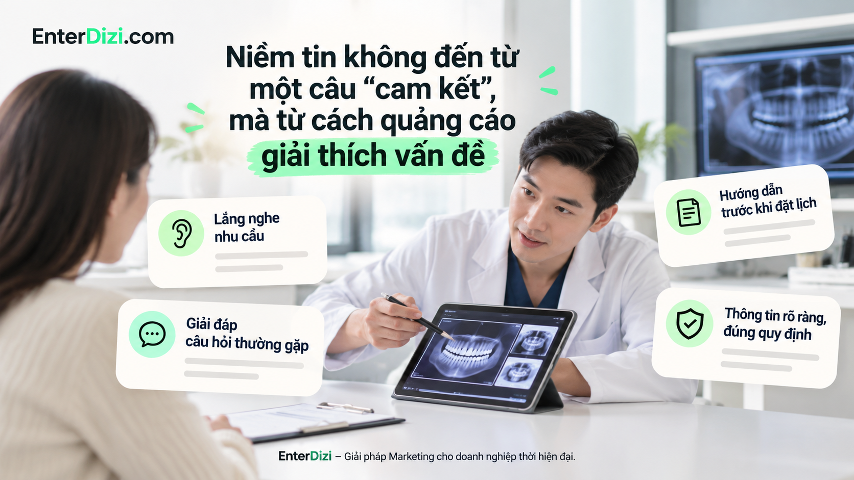 Niềm tin không đến từ một câu “cam kết”, mà từ cách quảng cáo giải thích vấn đề